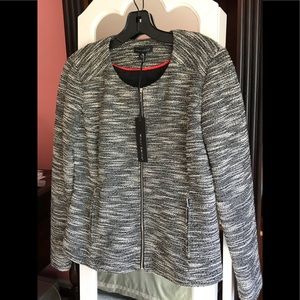 Willi Smith Blazer Jacket Tweed Black & White New with Tags